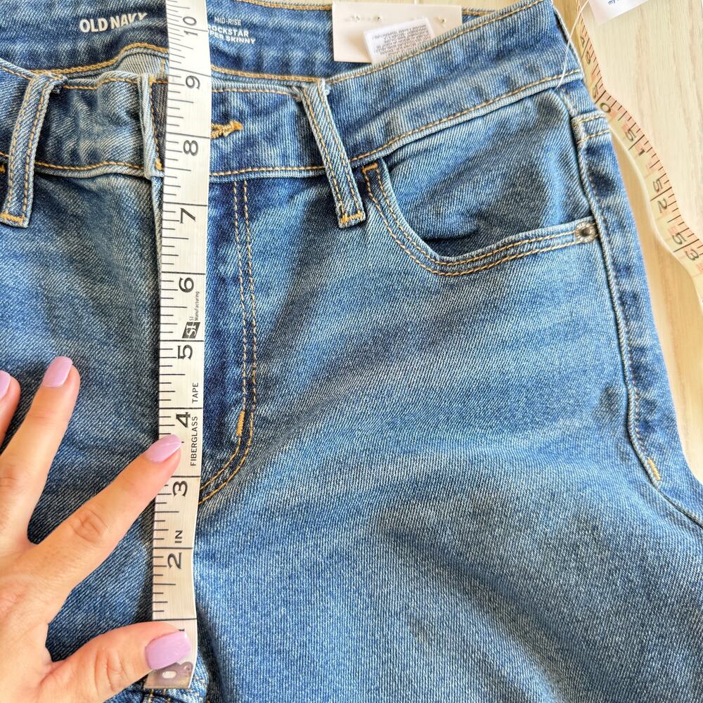 Old Navy Rockstar Super Skinny Jeans Women’s 4 Mid Rise Kamila NWT - Picture 7 of 7